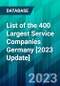 List of the 400 Largest Service Companies Germany [2023 Update] - Product Thumbnail Image